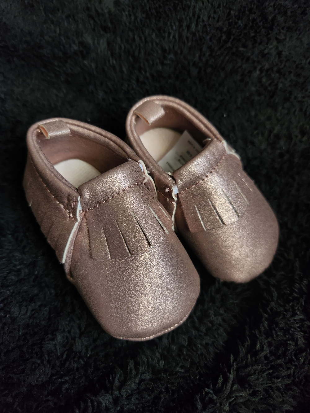 Cat & Jack Metallic Rose Moccasins with Fringe